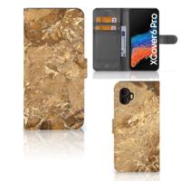 Samsung Galaxy Xcover 6 Pro | Bookcase | Marmer Creme | Portemonnee hoesje