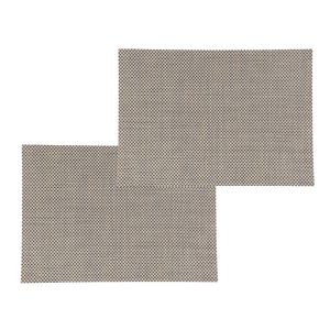 Set van 10x stuks placemats uni beige texaline 50 x 35 cm