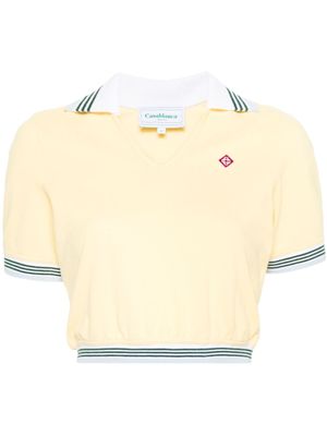 Casablanca t-shirt crop à logo appliqué - Jaune