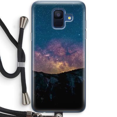 Travel to space: Samsung Galaxy A6 (2018) Transparant Hoesje met koord