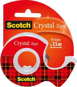 Scotch Plakband Crystal ft 19 mm x 7,5 m, blister met 1 afroller met 1 rolletje