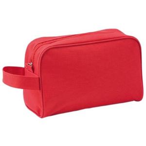 Toilettas/make-up tas met handvat - rood - 21 x 14 x 10 cm - heren/dames - Reis toilettassen