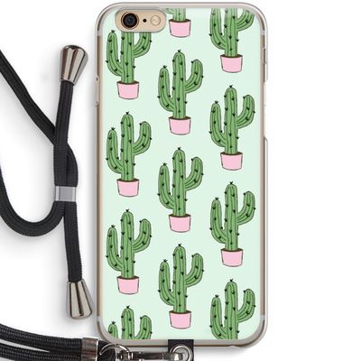 Cactus Lover: iPhone 6 / 6S Transparant Hoesje met koord