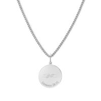 Gepersonaliseerde bijbelvers ketting - Stainless steel - Zilver - Genesis 28:15