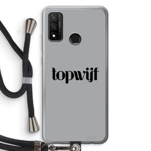 Topwijf Grijs Zwart: Huawei P Smart (2020) Transparant Hoesje met koord