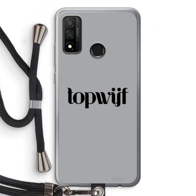 Topwijf Grijs Zwart: Huawei P Smart (2020) Transparant Hoesje met koord