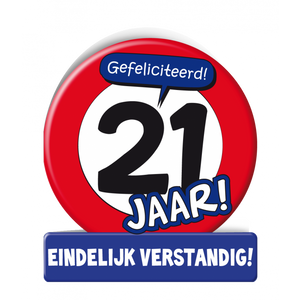 Wenskaart Verkeersbord 21 Jaar