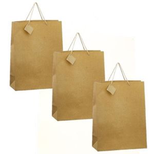 15x stuks luxe gouden papieren giftbags/tasjes met glitters 30 x 29 cm