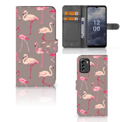 Nokia G60 | Telefoonhoesje | Met pasjeshouder | Flamingo