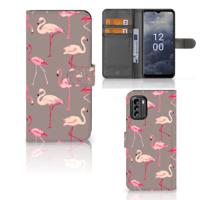 Nokia G60 | Telefoonhoesje | Met pasjeshouder | Flamingo