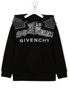 Givenchy Kids hoodie à imprimé bandana - Noir