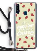 Don't forget to have a great day: Samsung Galaxy A20s Transparant Hoesje met koord