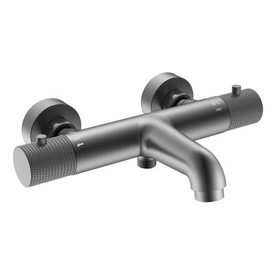 Wiesbaden Ribbd thermostatische badmengkraan hartafstand 15 cm gunmetal 29.5363