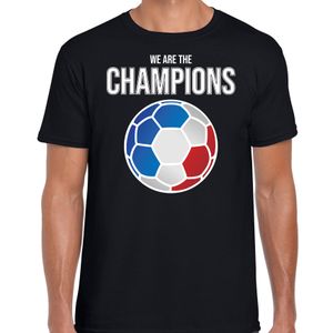 Tsjechie EK/ WK supporter t-shirt we are the champions met Tsjechische voetbal zwart heren