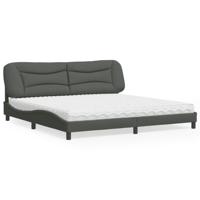 Bed met matras "Hvar" stof donkergrijs 200x200 cm