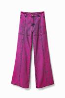 Maitrepierre wide-leg acid wash jeans - RED - XS