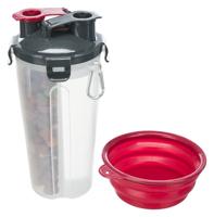 Trixie waterfles / voerfles inclusief reisbak kunststof / silicone Trixie waterfles / voerfles inclusief reisbak kunststof / silicone