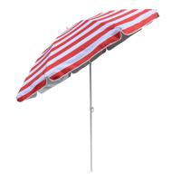 Outdoor Parasol Oslo - D180 cm - rood/wit - strepen - inklapbaar - zomer