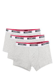 Moschino logo-waistband jersey boxers (pack of three) - Gris