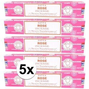 5x Nag Champa wierook Rose 15 gram