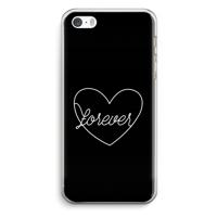 Forever heart black: iPhone 5 / 5S / SE Transparant Hoesje