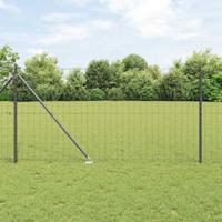 VidaXL Hek met paal grijs 1,2 x 10 m staal en pvc