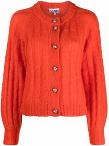 GANNI cardigan en maille torsadée - Orange