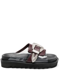 Toga Pulla decorative-buckle leather slides - Rouge