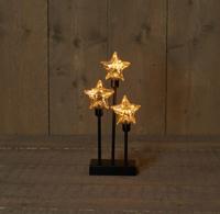 3 ster glas op metalen frame b.o.t. 14,5x7x32 cm 2xAA 6h/18h timer - Annas collection