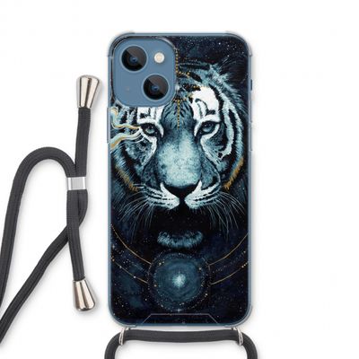 Darkness Tiger: iPhone 13 Transparant Hoesje met koord