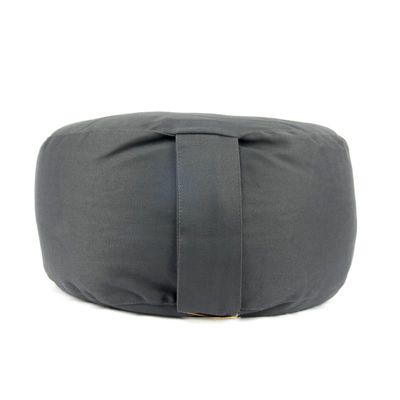 Yogi & Yogini Meditatiekussen Rond Katoen Antraciet - Extra Hoog - 36 x 22 cm