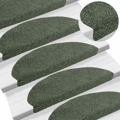 VidaXL Trapmatten zelfklevend 15 stuks 65x21x4 cm groen halfrond groot