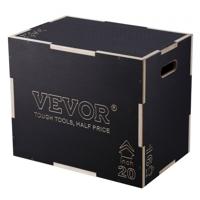 VEVOR 3 in 1 Plyometrische Jump Box 24/20/16 Inch Plyo Box, Jump Box Jump Box 204kg Draagvermogen, Fitness Oefening Step Up Box voor Thuistraining, Jump Krachttraining Zwart Verstelbare Hoogte