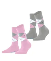 Burlington 2-paar Everyday dames sokken - Argyle - katoenen sokken met ruit print