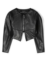 Monnalisa veste zippée en cuir artificiel - Noir