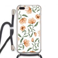 Peachy flowers: iPhone 7 PLUS Transparant Hoesje met koord