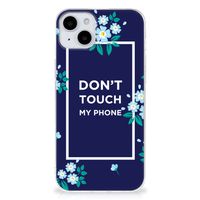 iPhone 15 Silicone-hoesje Flowers Blue DTMP - thumbnail