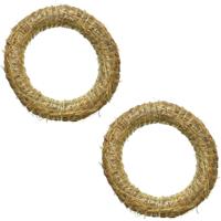Decoris Kerstkrans van stro - 5x - 25 x 5 cm - DIY kransen maken