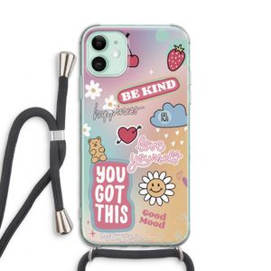 Positivity: iPhone 11 Transparant Hoesje met koord
