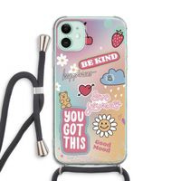 Positivity: iPhone 11 Transparant Hoesje met koord