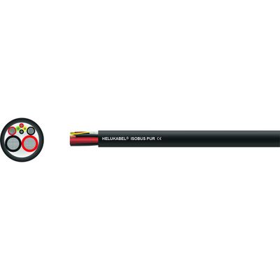 HELU ISOBUS PUR Hybride kabel 2 x 6 mm² + 2 x 2.50 mm² Zwart 17001528 100 m