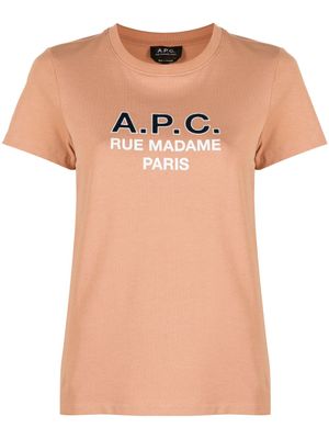 A.P.C. t-shirt en coton à logo imprimé Madame - Rose