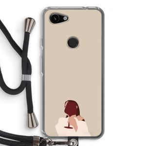I drink wine: Pixel 3a Transparant Hoesje met koord