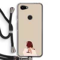 I drink wine: Pixel 3a Transparant Hoesje met koord