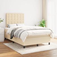 Boxspring met matras stof crèmekleurig 120x200 cm