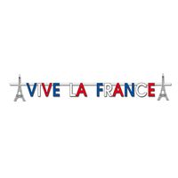 Letterslinger - viva la France - 2 meter - Frankrijk - themafeest decoratie - thumbnail