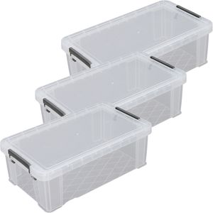 Allstore Opbergbox - 3x stuks - 5,8 liter - Transparant - 35 x 19 x 12 cm