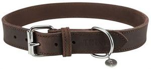 Trixie halsband hond rustic vetleer donkerbruin (57-66X3 CM)