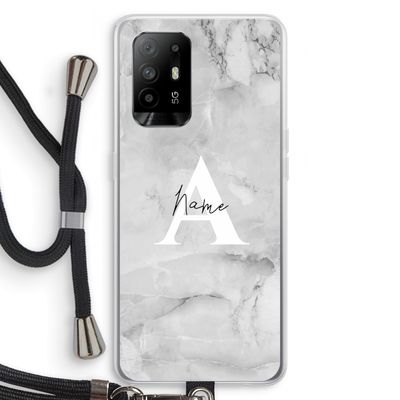 Ivory Marble: Oppo A95 5G Transparant Hoesje met koord