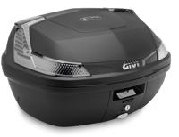 GIVI B47 Blade Monolock Topkoffer, Topkoffers en zijkoffers voor de moto, fumé reflectoren, zwarte cover